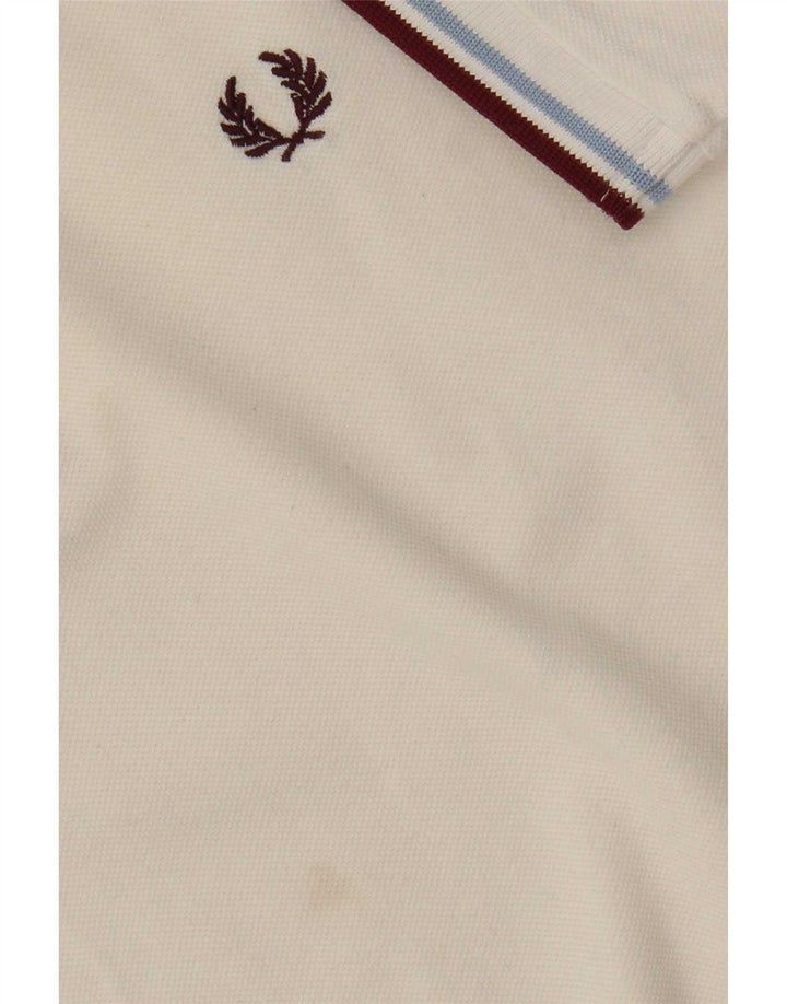 Fred Perry Ανδρικό πουκάμισο Polo μεγάλο λευκό βαμβακερό