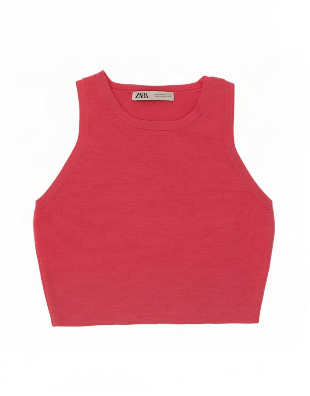 Zara Γυναικείο Crop Vest Top UK 12 Medium Pink