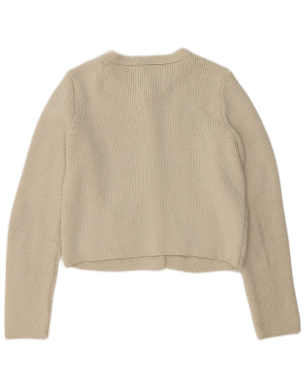 Zara Γυναικεία Ζακέτα Crop UK 14 Medium Off White