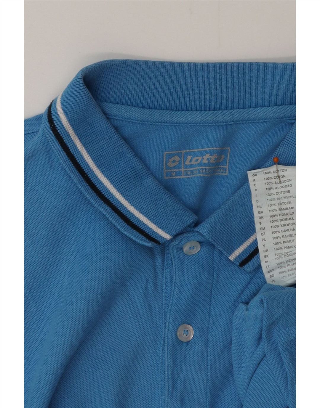 LOTTO Mens Polo Shirt Medium Blue Cotton Vintage Lotto and Second-Hand Lotto from Messina Hembry 