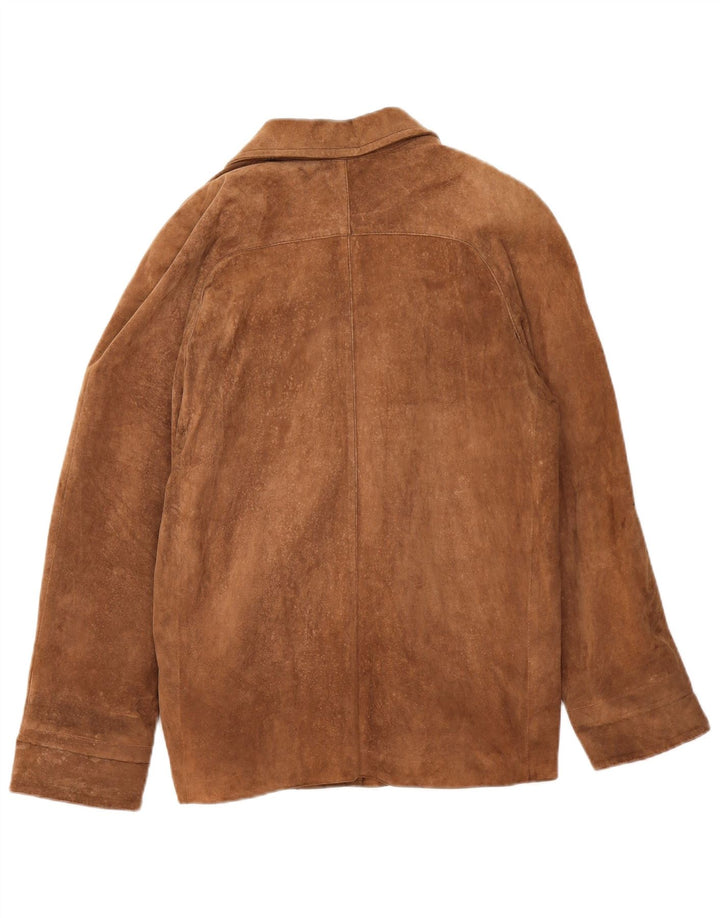 Vintage Γυναικείο Suede Jacket UK 16 Large Brown Δερμάτινο