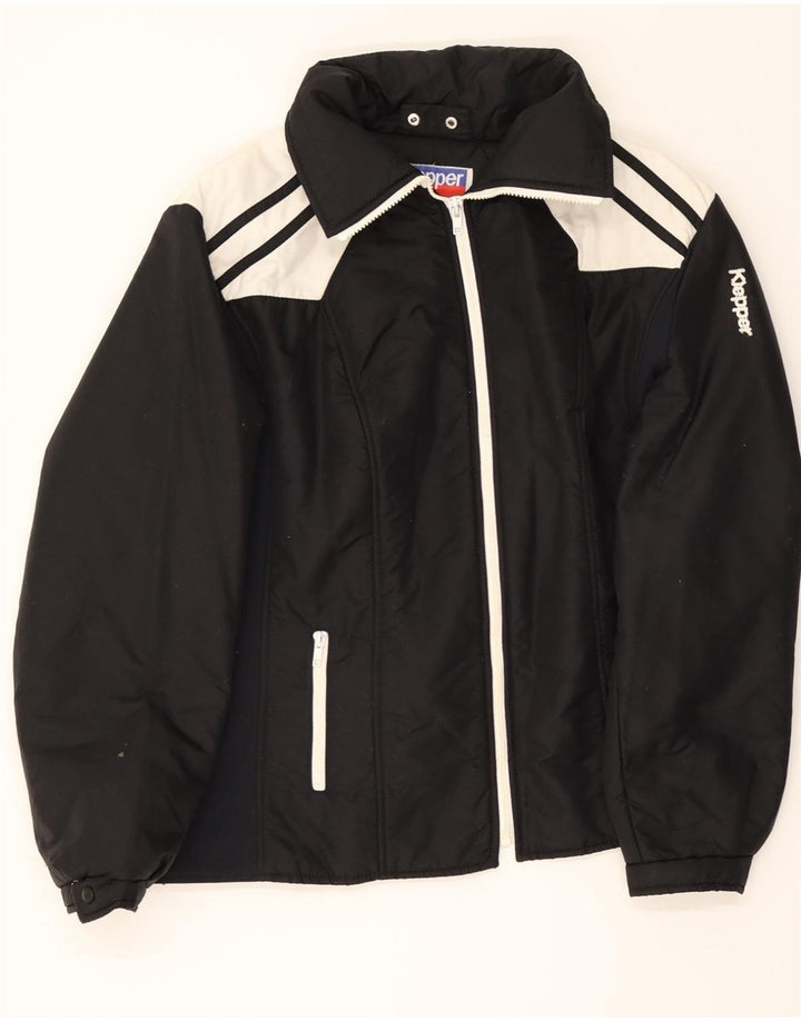 KLEPPER Womens Windbreaker Jacket UK 16 Large Black Colourblock Polyamide Vintage Klepper and Second-Hand Klepper from Messina Hembry 