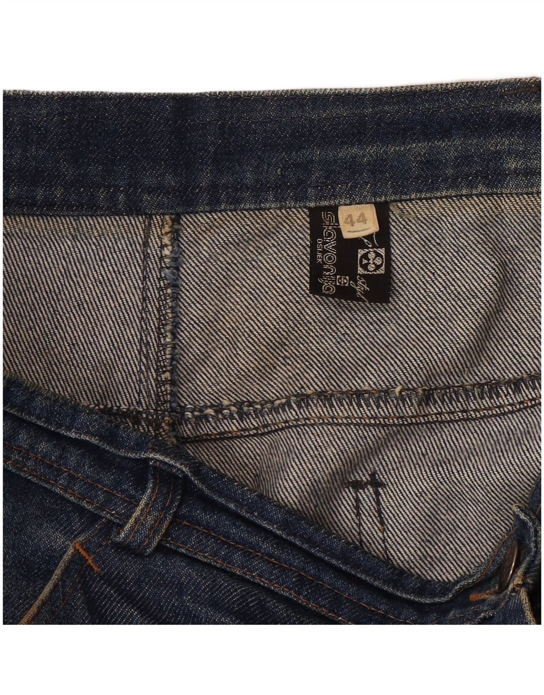 VINTAGE Womens Mini Denim Skirt IT 44 Medium W30 Blue