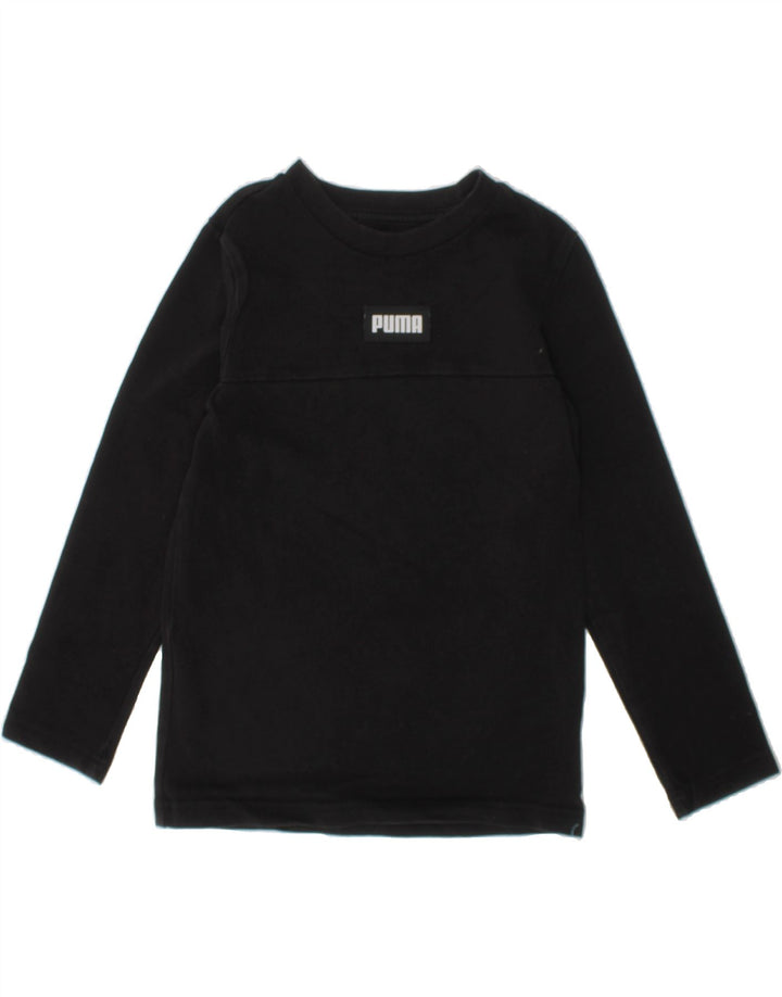 PUMA Girls Top Long Sleeve 7-8 Years Black Cotton Vintage Puma and Second-Hand Puma from Messina Hembry 
