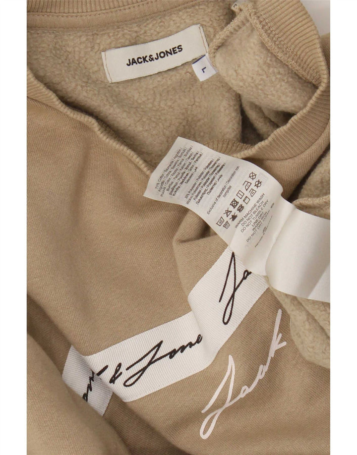 Ανδρικό φούτερ Jack & Jones με κανονική εφαρμογή, μεγάλο καφέ βαμβακερό