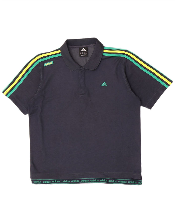 Ανδρικό πουκάμισο Adidas Polo μεγάλο Navy Blue Polyester