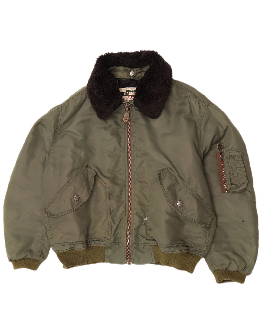 Carrera Ανδρικό μπουφάν UK 40 Large Khaki Colourblock Polyamide