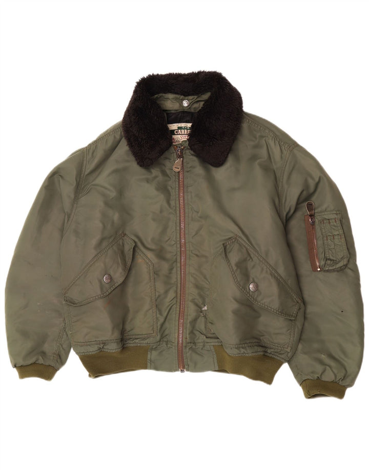 Carrera Ανδρικό μπουφάν UK 40 Large Khaki Colourblock Polyamide