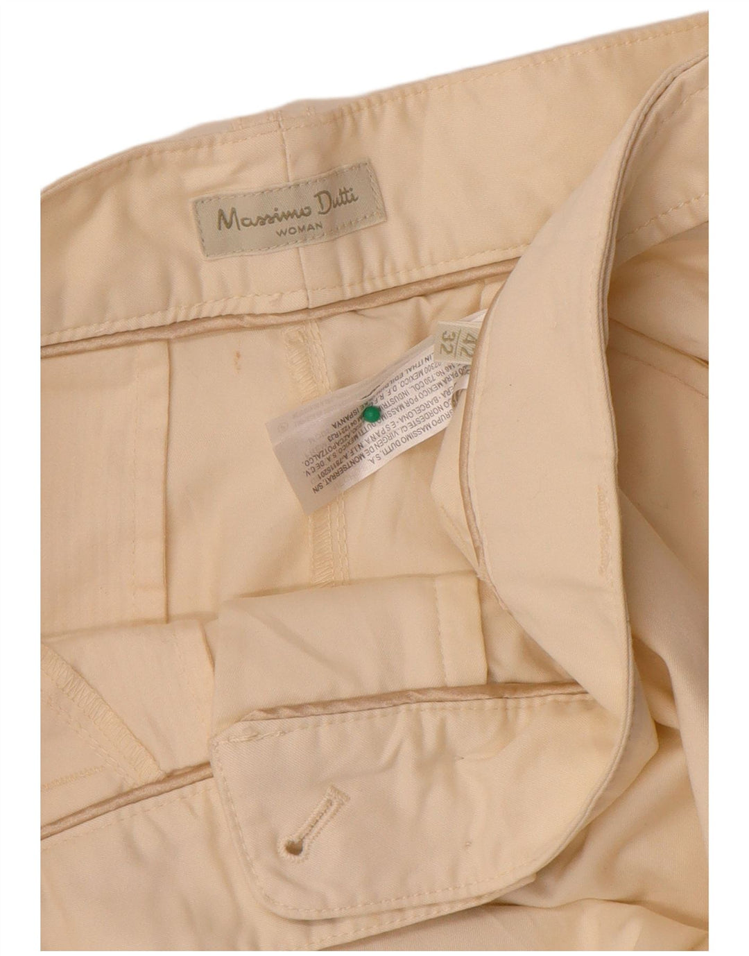 MASSIMO DUTTI Γυναικείο ίσιο παντελόνι Chino EU 42 Large W32 L34 Beige