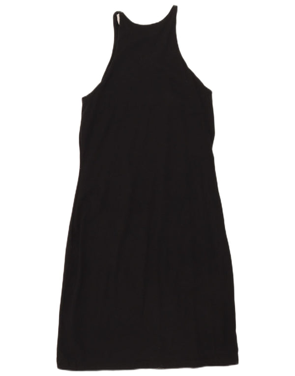 Zara Γυναικείο Αμάνικο Bodycon Φόρεμα UK 8 Μικρό μαύρο βαμβακερό