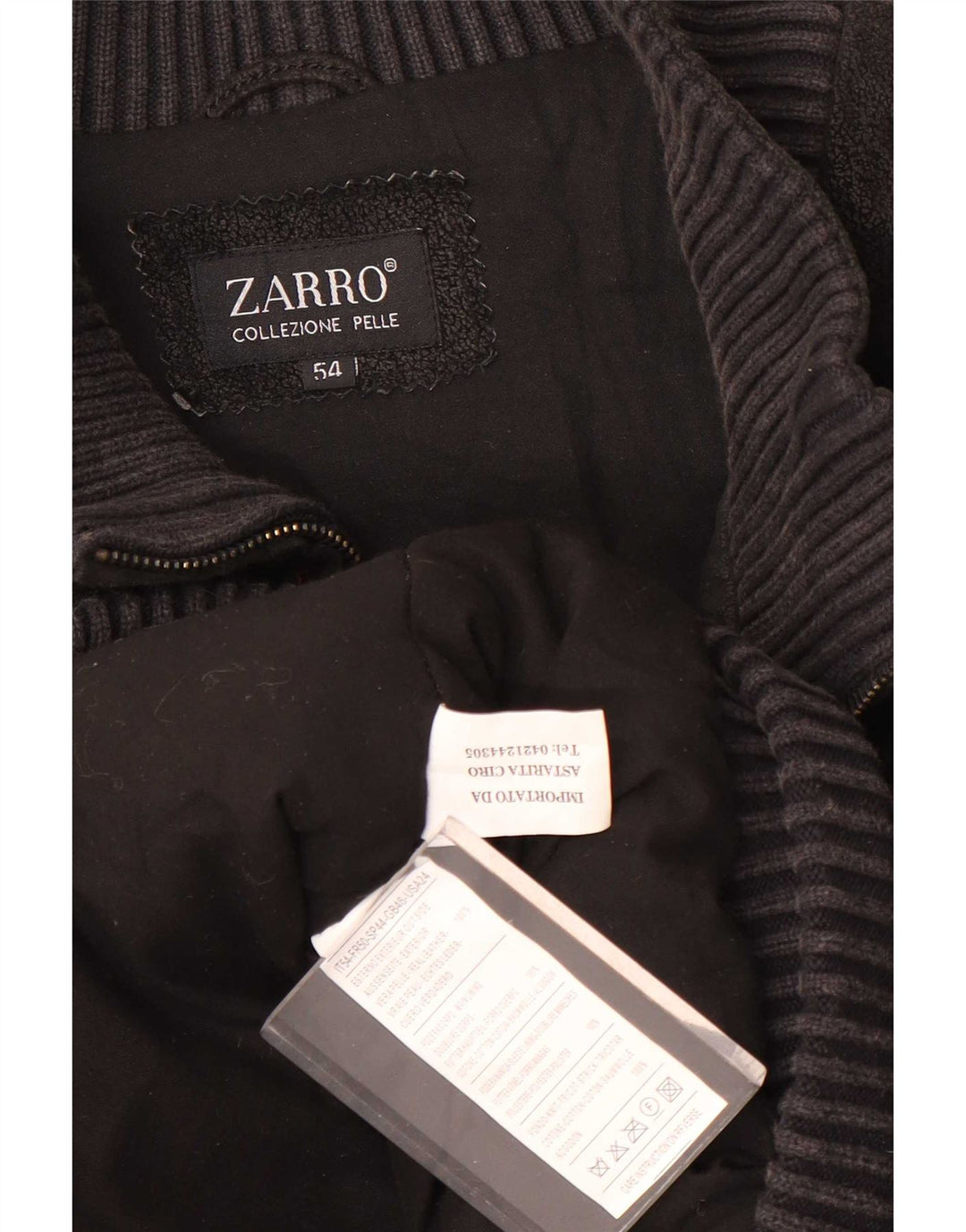 Zarro Ανδρικό Δερμάτινο Μπουφάν IT 54 2XL Μαύρο