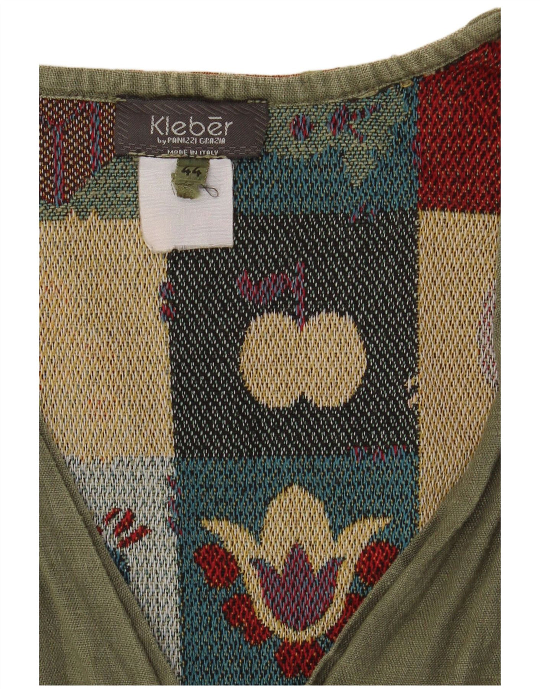 Vintage Γυναικείο Αμάνικο Πουκάμισο Μπλούζα IT 44 Medium Khaki Patchwork