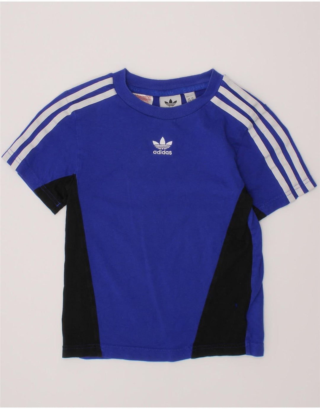 ADIDAS Boys T-shirt Top 5-6 Years Blue Colourblock Βαμβακερό
