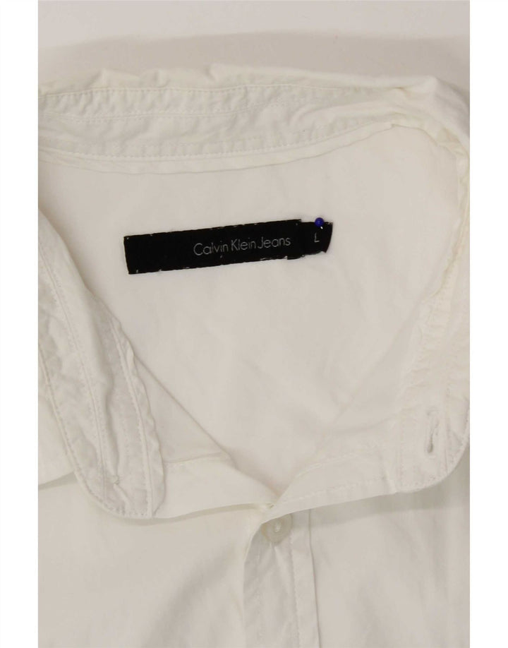 Calvin Klein Jeans Ανδρικό κοντομάνικο πουκάμισο μεγάλο λευκό