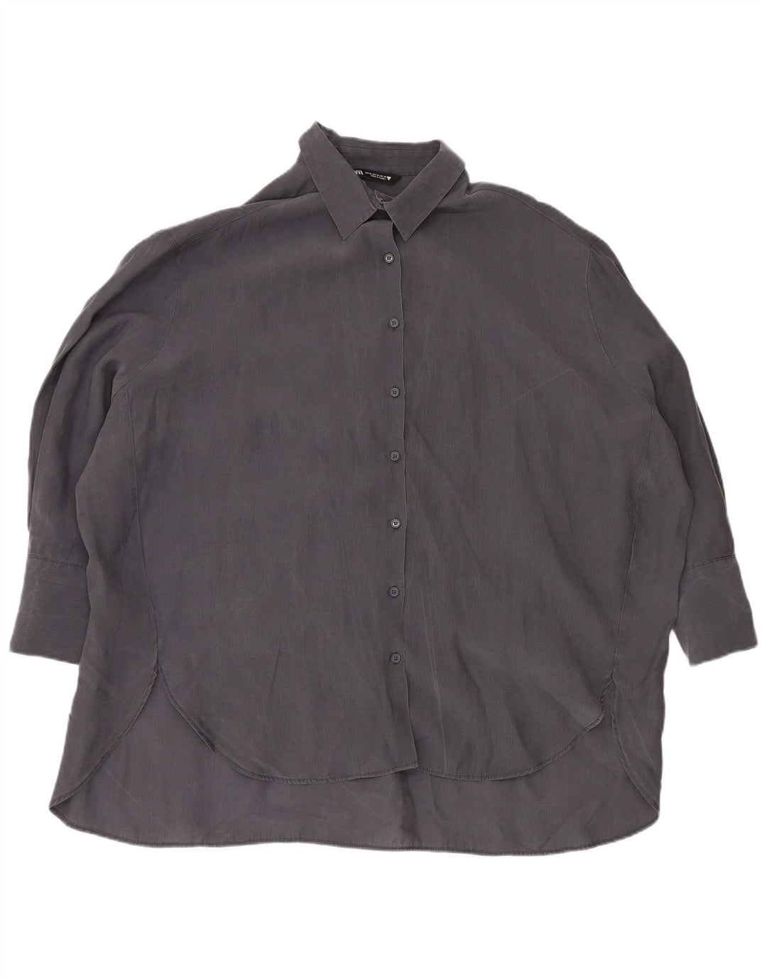 Zara Γυναικείο Longline Oversized πουκάμισο UK 18 XL Navy Blue