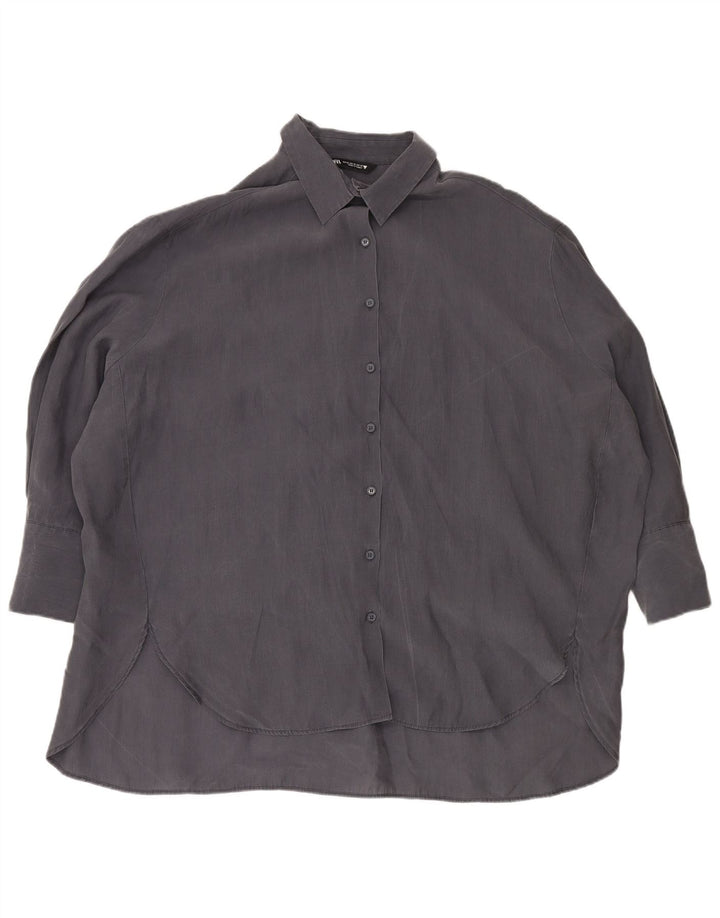 Zara Γυναικείο Longline Oversized πουκάμισο UK 18 XL Navy Blue