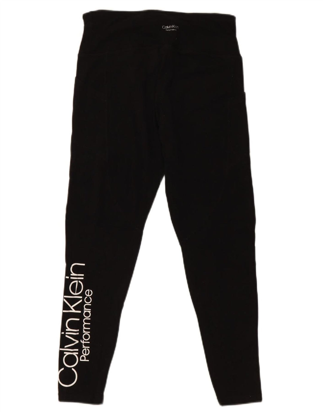 CALVIN KLEIN Γυναικεία γραφικά Crop κολάν UK 12 μεσαίο μαύρο βαμβακερό