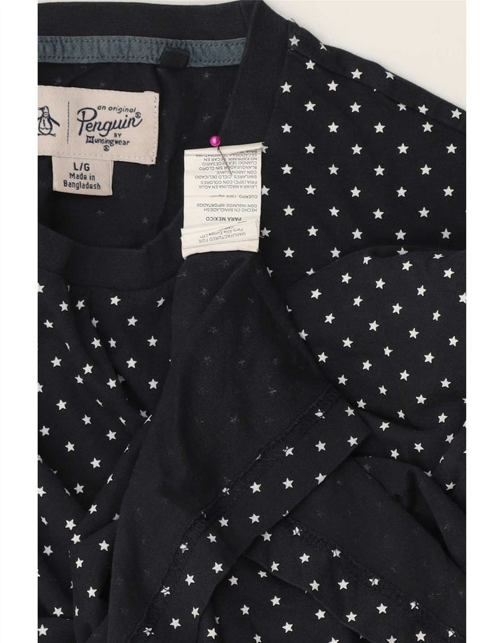 Ανδρικό T-Shirt Penguin Top Large Βαμβακερό σε μπλε ναυτικό στίγμα
