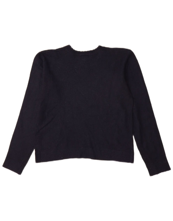 Γυναικείο πουλόβερ Lacoste Crop Crop Neck Jumper UK 12 Medium Navy Blue Wool