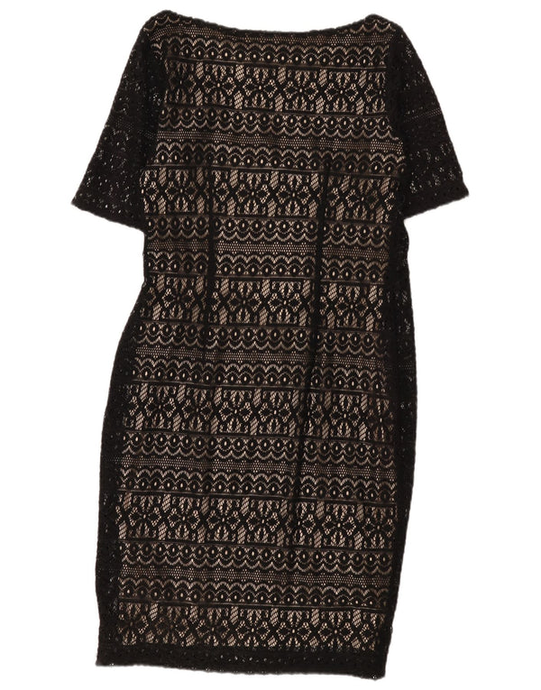 Marks & Spencer Γυναικείο Δαντελένιο Φόρεμα UK 12 Medium Black Floral