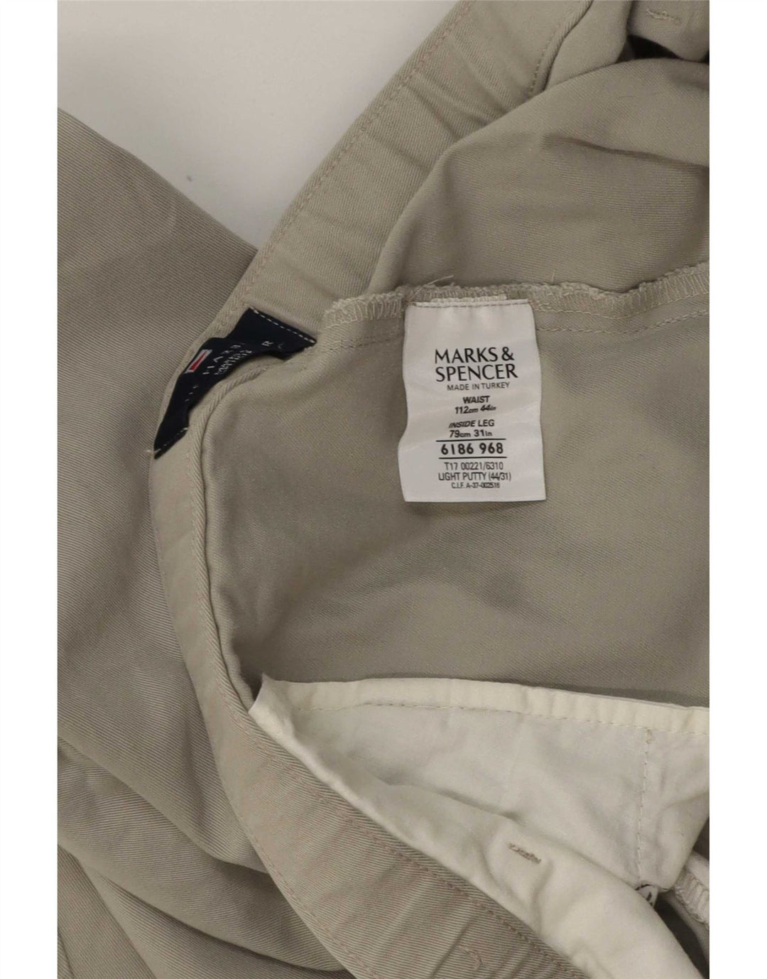 Marks & Spencer Mens Blue Harbour Pegged Chino Παντελόνι W44 L31 Khaki