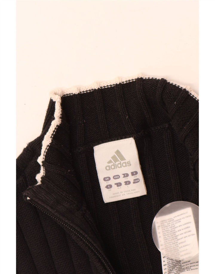 Γυναικεία ζακέτα ADIDAS UK 12 μεσαίο μαύρο βαμβακερό