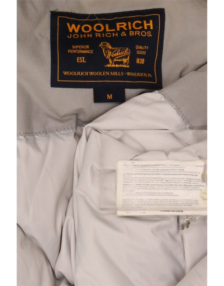 Woolrich Γυναικείο παλτό με κουκούλα UK 14 Βαμβακερό μεσαίο γκρι