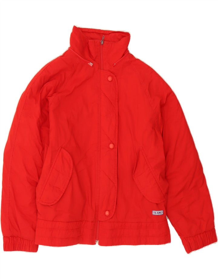 VINTAGE Womens Padded Jacket UK 12 Medium Red Cotton Vintage Vintage and Second-Hand Vintage from Messina Hembry 