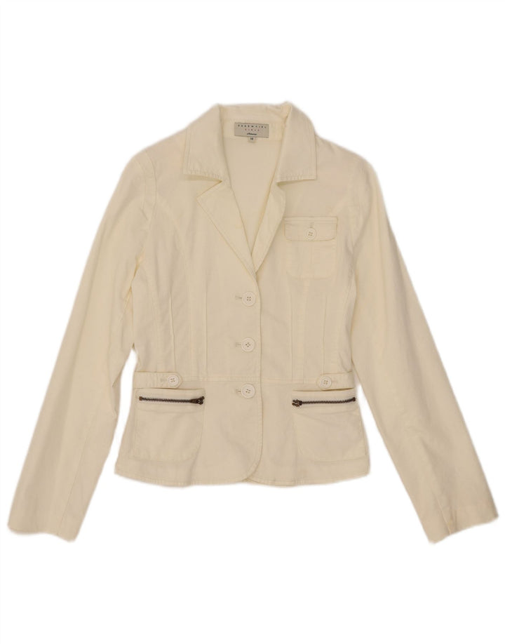 Essential Girls 3 Button Blazer Jacket 13-14 Years Off White Cotton