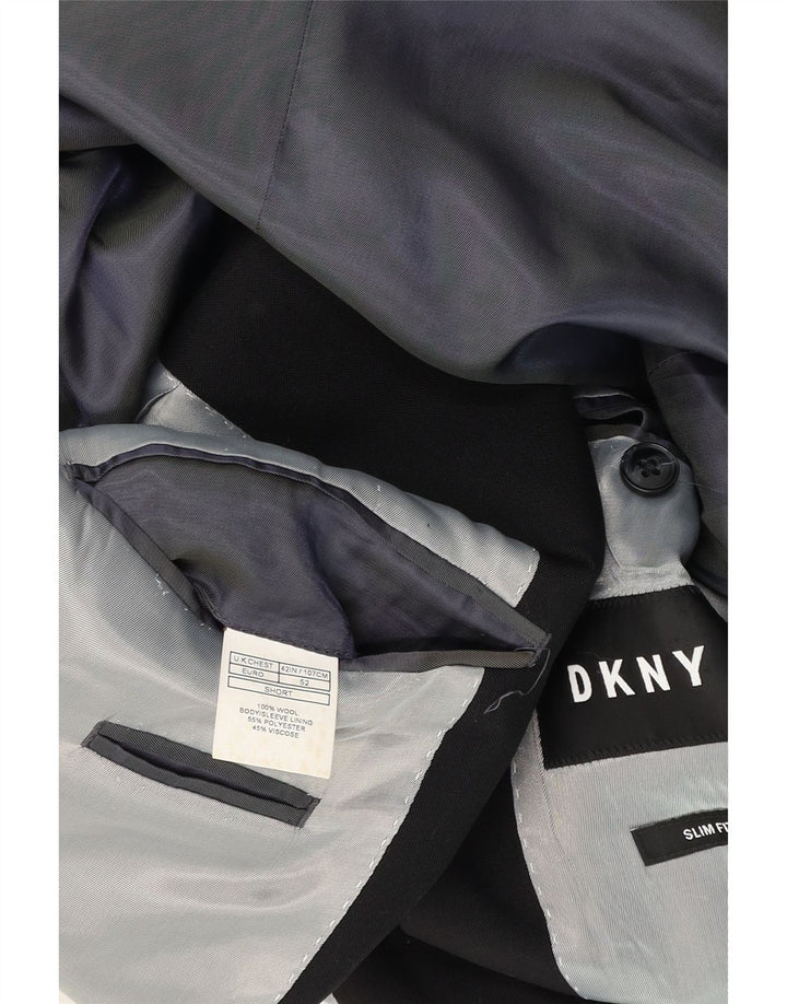 Dkny Ανδρικό κοντό 2 κουμπιά σακάκι μπλέιζερ UK 42 XL μαύρο μαλλί