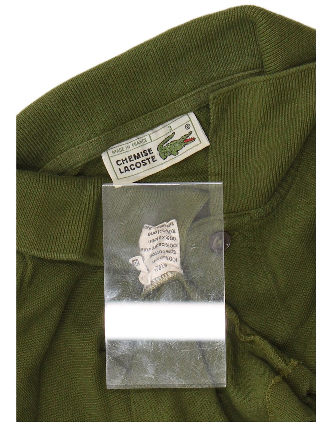 Ανδρικό μπλουζάκι πόλο LACOSTE Νούμερο 3 Μικρό Χακί Βαμβάκι