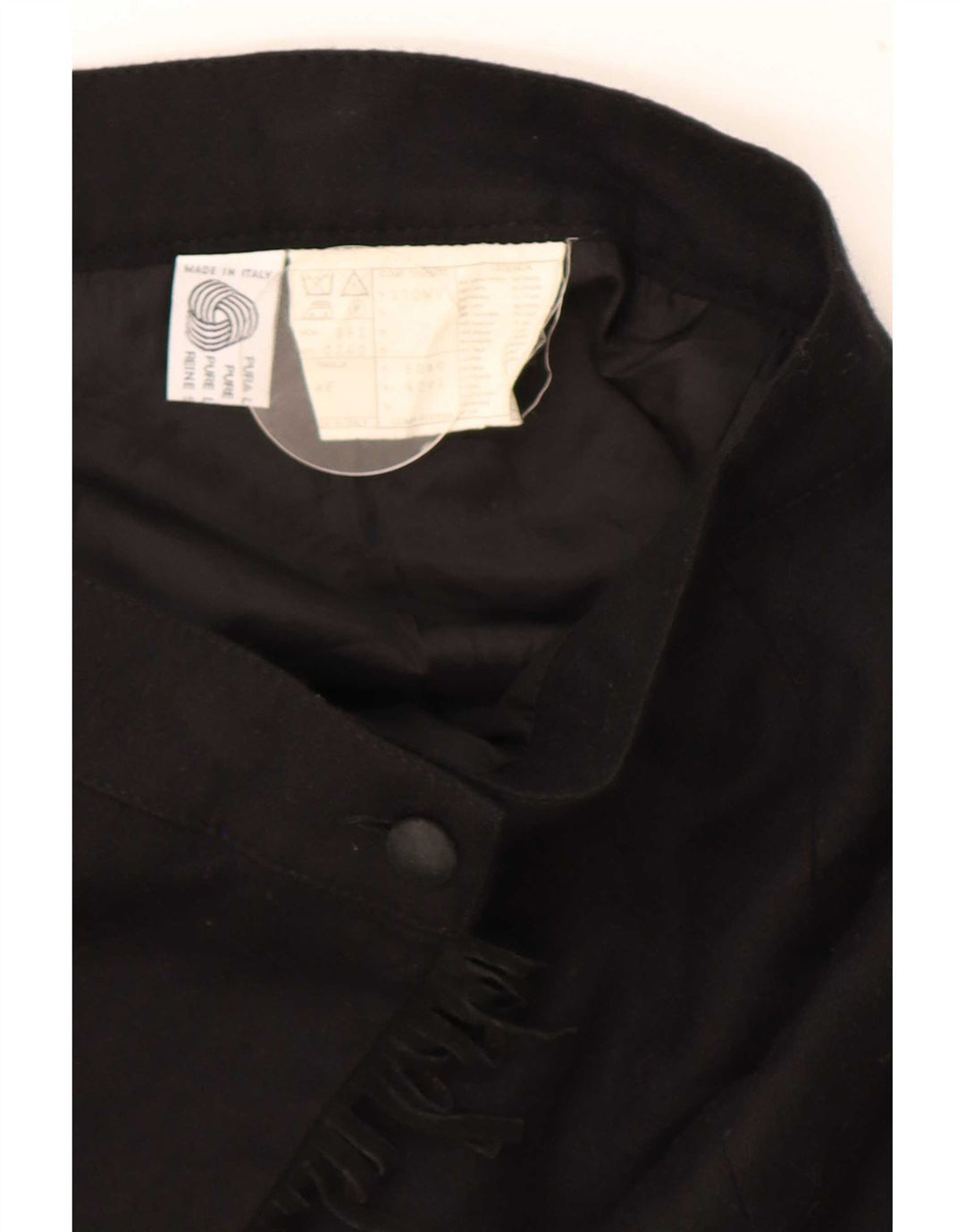 Vintage Γυναικεία Mini Wrap Φούστα IT 46 Large W30 Μαύρη καινούργια μαλλί