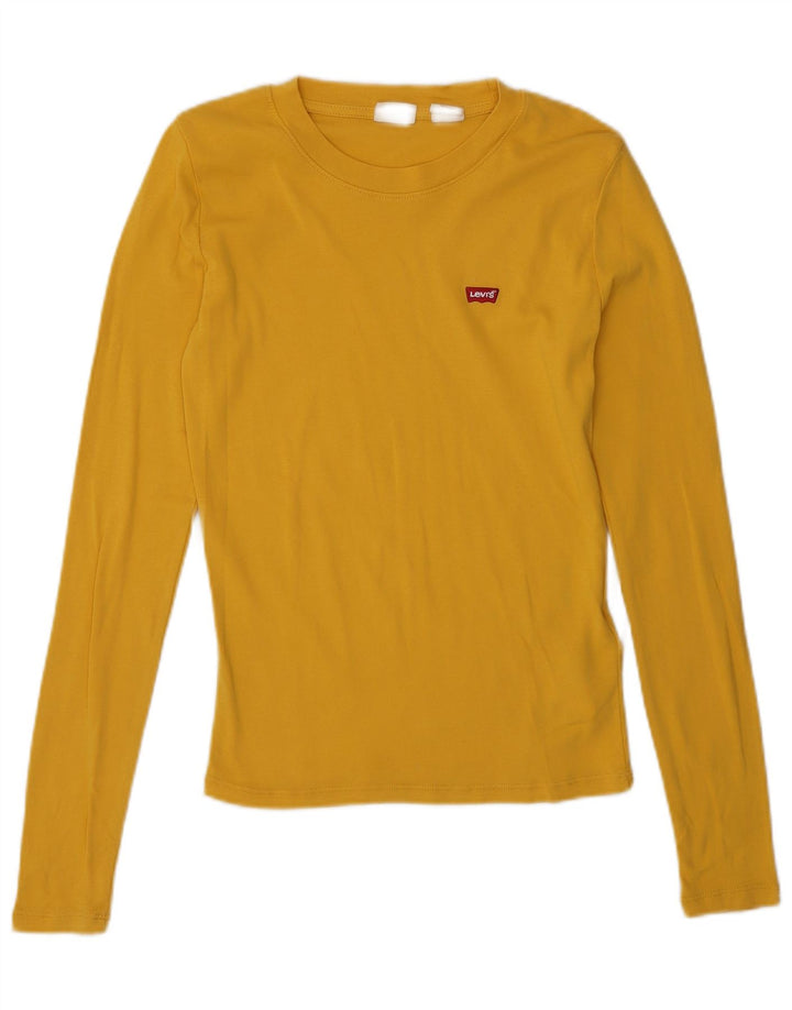 Γυναικείο τοπ Levi's μακρυμάνικο UK 6 XS κίτρινο βαμβακερό
