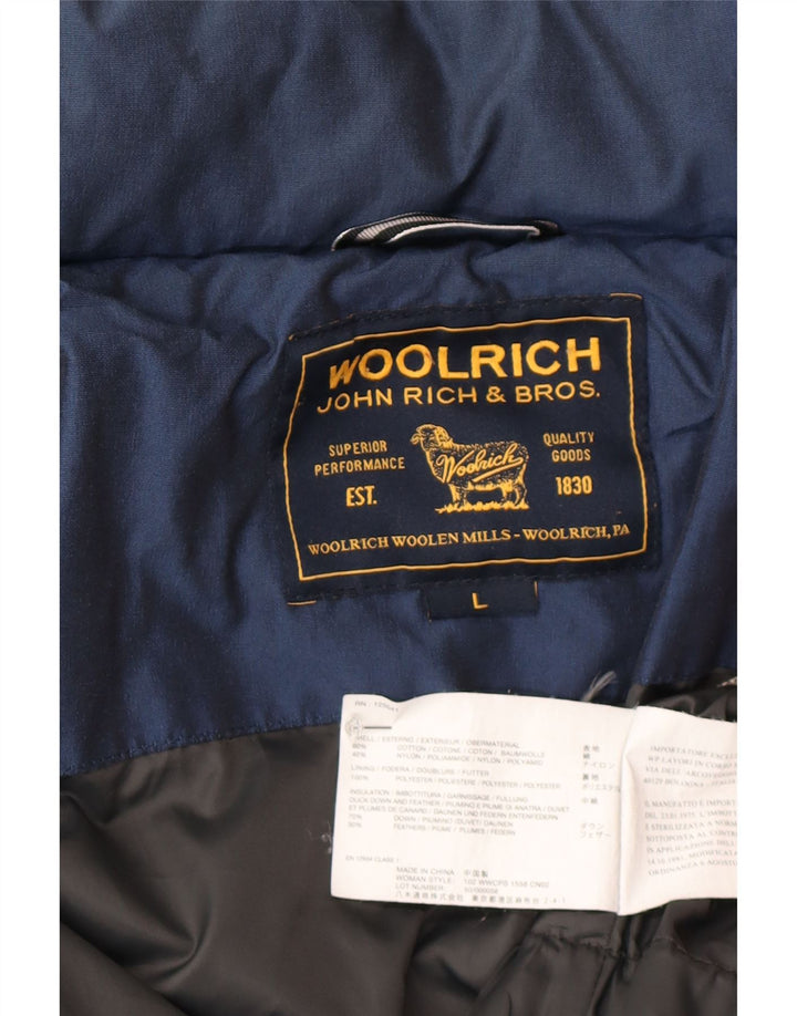 Woolrich Γυναικείο μπουφάν UK 16 Large Navy Blue από βαμβάκι