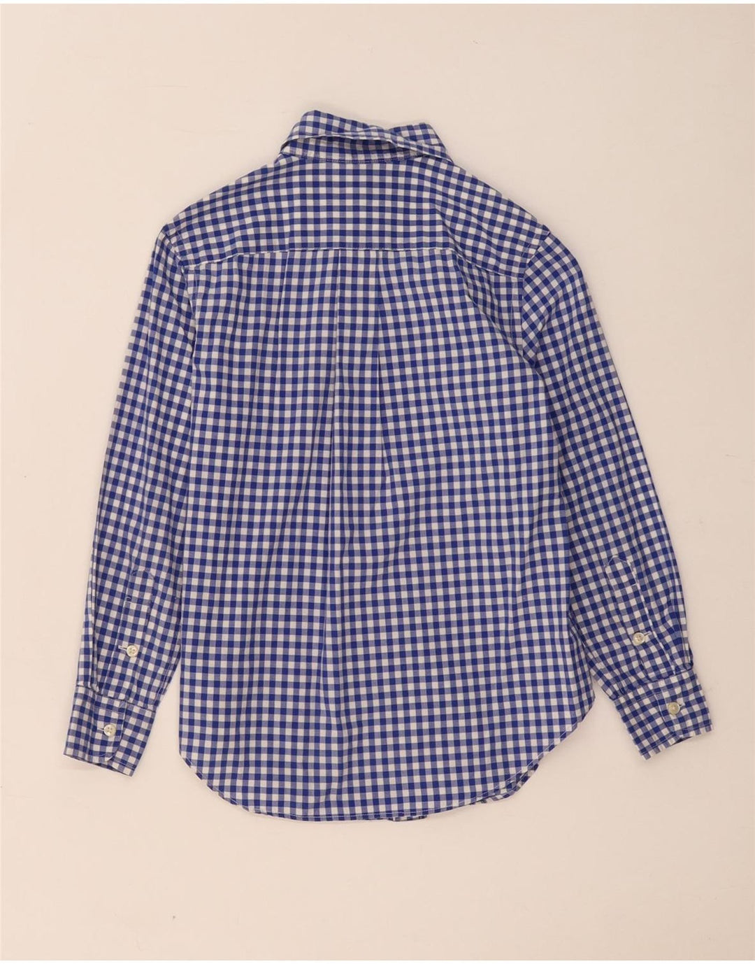 Ralph Lauren Boys πουκάμισο 7-8 ετών Small Blue Gingham Cotton