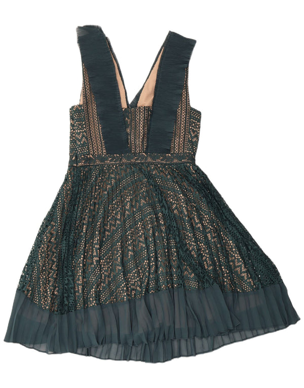 ΓΑΛΛΙΚΗ ΣΥΝΔΕΣΗ Γυναικείο αμάνικο φόρεμα A-Line UK 12 Medium Green