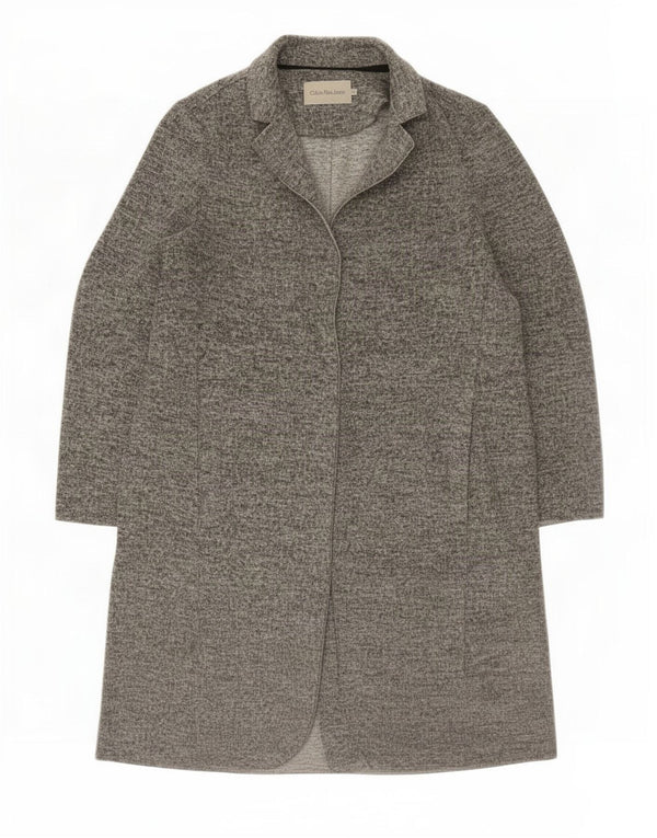 Calvin Klein Jeans Womens Overcoat UK 18 XL Grey Flecked Polyester