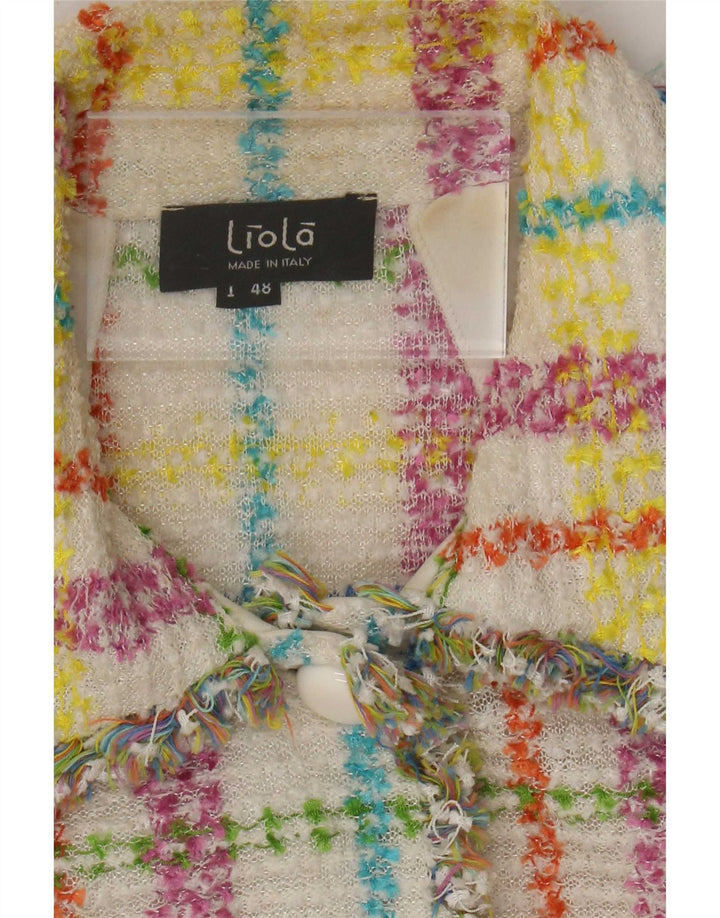 Liola Γυναικείο μπουφάν Bolero 3/4 μανίκι IT 48 XL Πολύχρωμο Check
