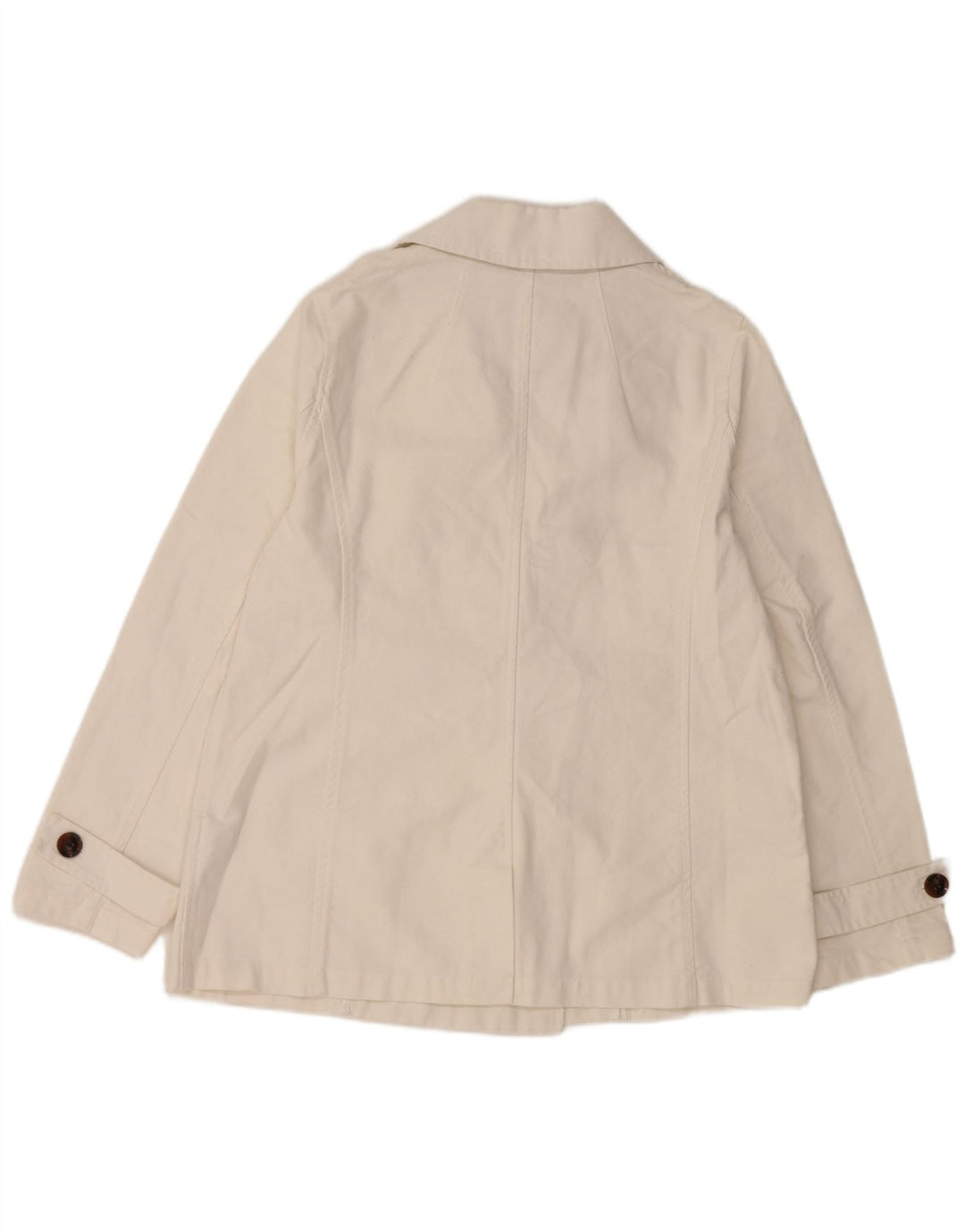 CREW CLOTHING Γυναικείο παλτό μπιζελιού UK 16 μεγάλο λευκό βαμβακερό