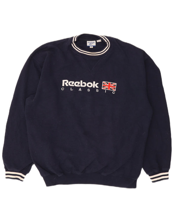 Ανδρικό γραφικό φούτερ Reebok Jumper Medium Navy Blue Polyester