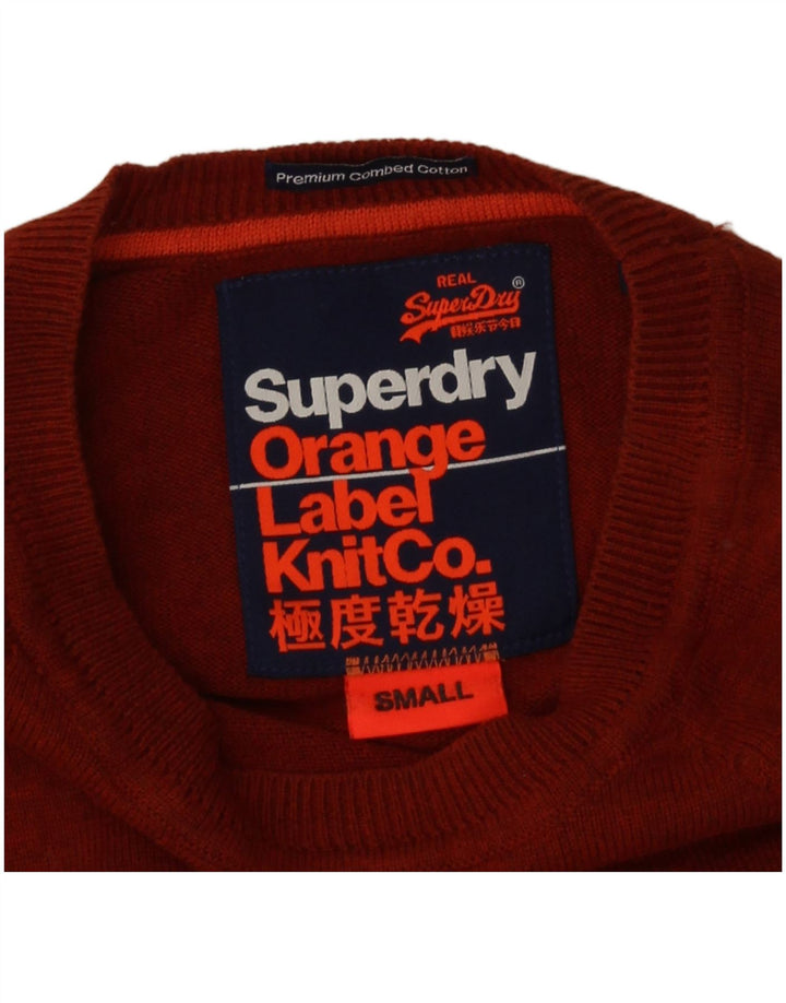 Superdry Ανδρικό πουλόβερ με λαιμόκαυστο βαμβακερό πορτοκαλί
