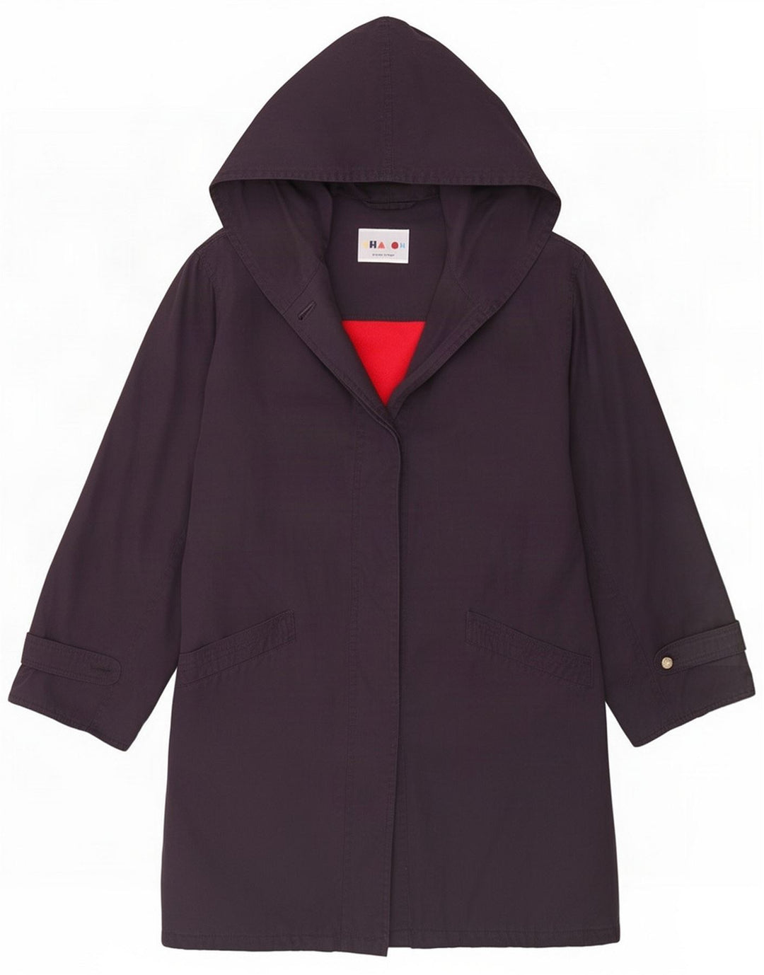 Charon Γυναικείο παλτό με κουκούλα UK 18 XL Purple Polyester