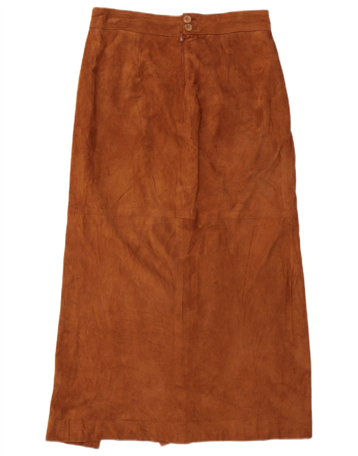 Vintage Γυναικεία Suede Maxi Φούστα Μεσαίο W30 Καφέ