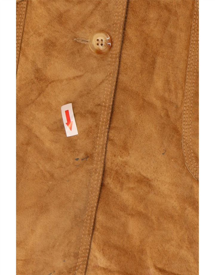 Marks & Spencer Γυναικείο Σουέντ Πανωφόρι UK 12 Δερμάτινο Μεσαίο Καφέ