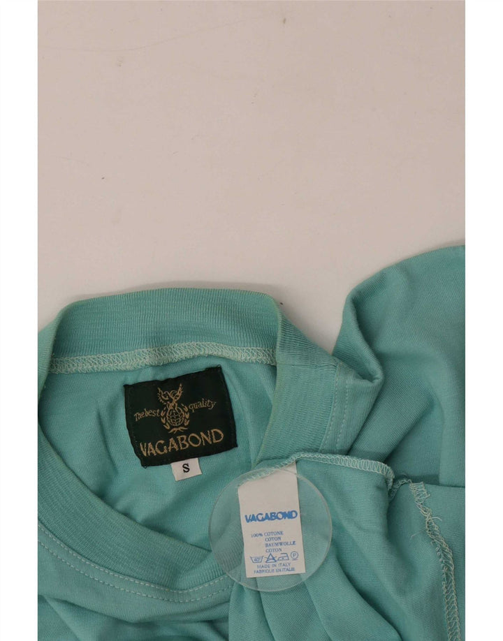 Ανδρικό γραφικό T-Shirt Vagabond Top Μικρό Τυρκουάζ Βαμβακερό