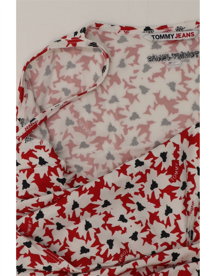 TOMMY HILFIGER Γυναικεία μπλούζα με Abstract Pattern Top UK 12 Medium Red