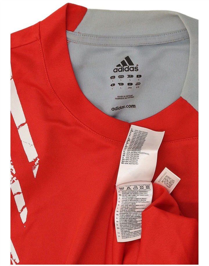 Ανδρικό γραφικό μπλουζάκι Adidas Climacool Top Large Red Colorblock Πολυεστέρας