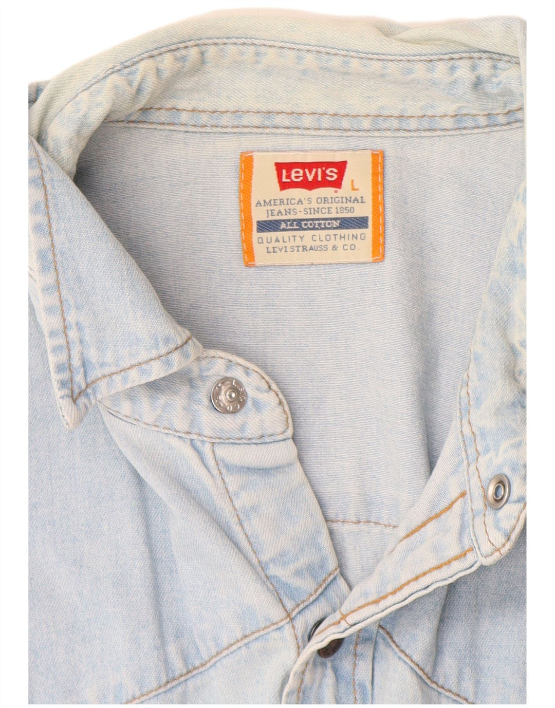Ανδρικό τζιν πουκάμισο Levi's μεγάλο μπλε βαμβακερό