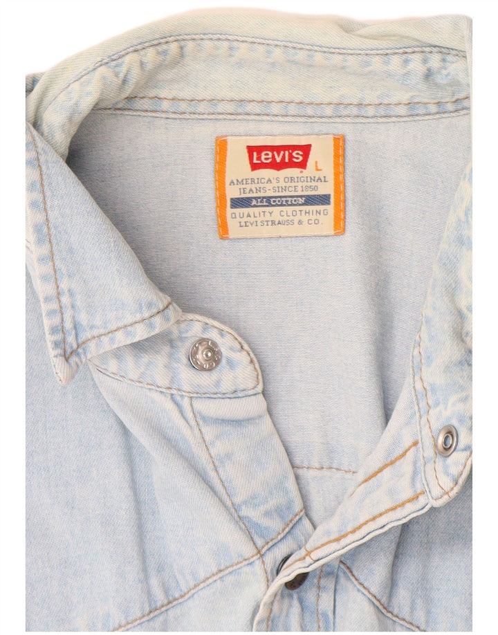 Ανδρικό τζιν πουκάμισο Levi's μεγάλο μπλε βαμβακερό