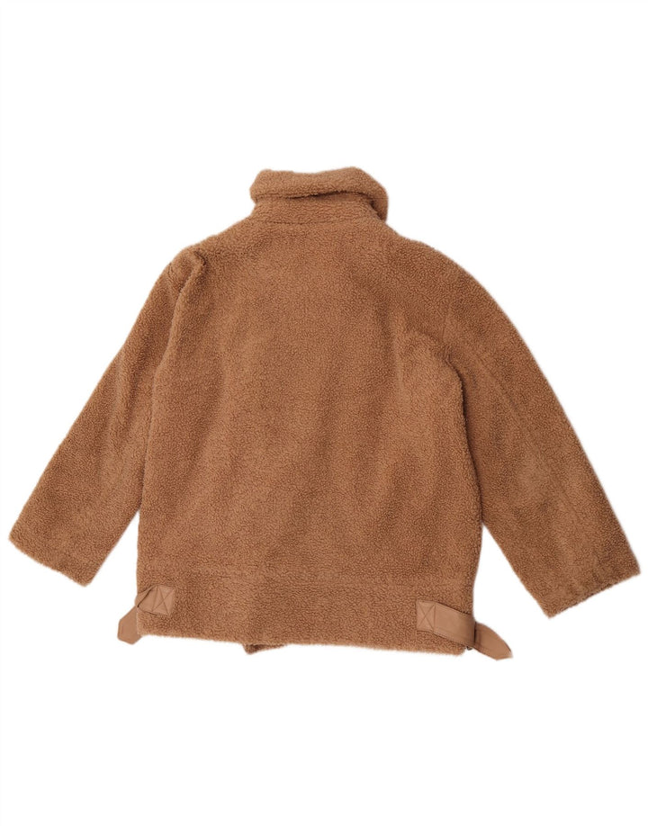 Topshop Γυναικείο Petite Teddy Bear Biker Jacket 10 Small Brown Polyester